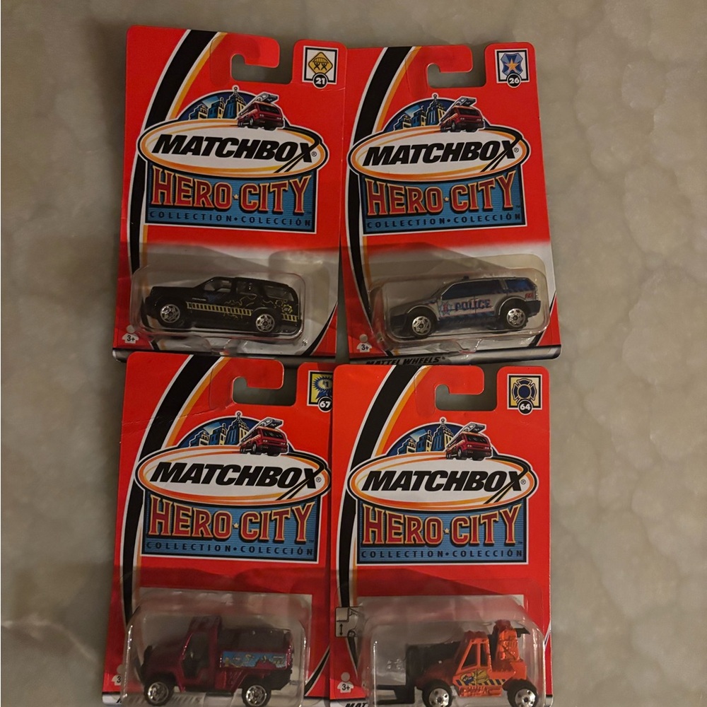 Matchbox Hero City Police and Rescue Vehicles - Black, Blue, Red